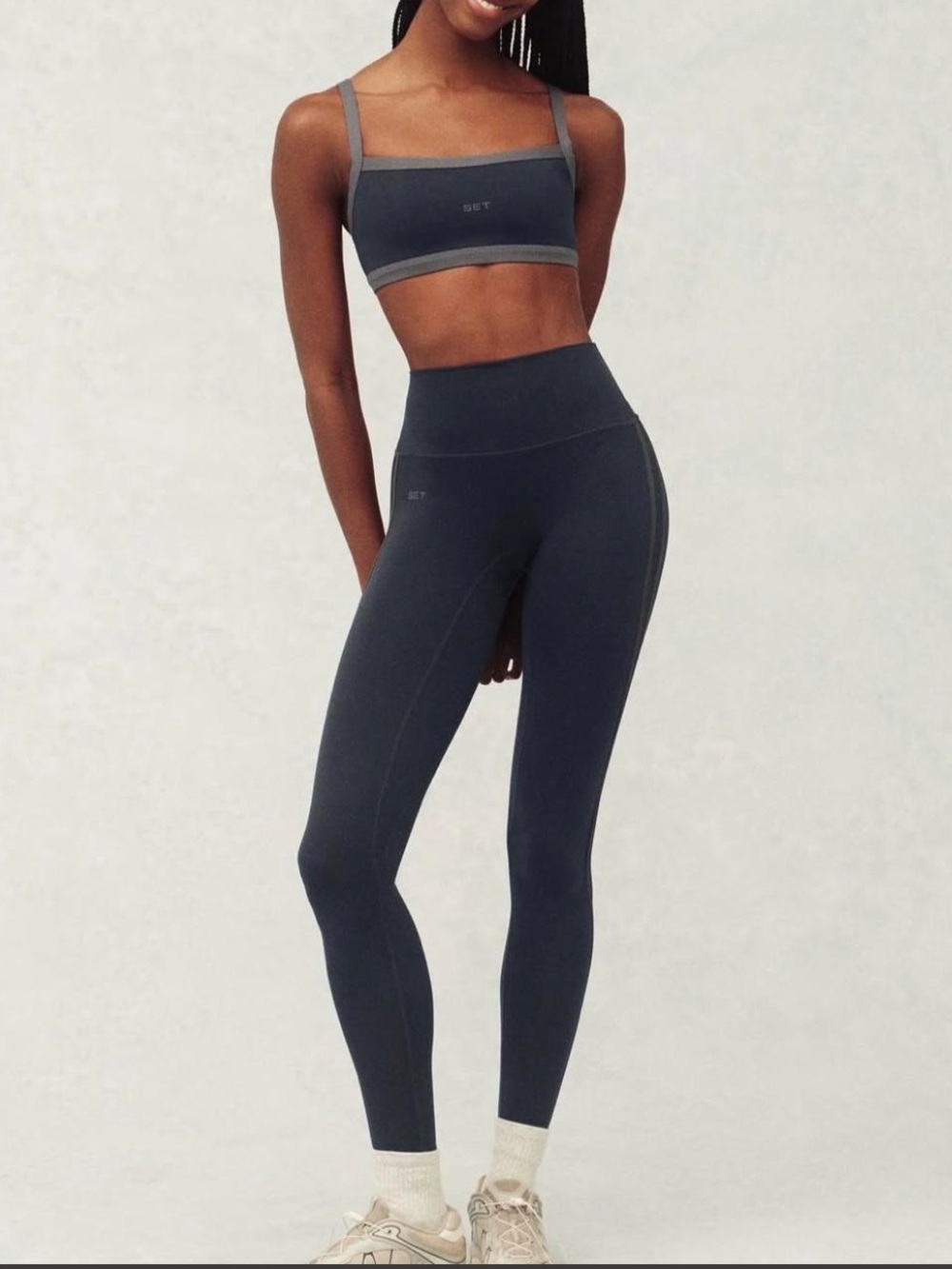 NWT Set Active L / XL Matching Set Indigo Club Set Leggings Sports Bra Workout